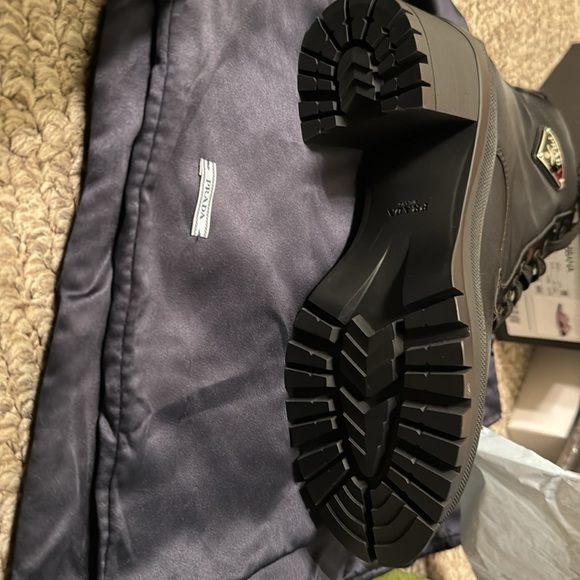 PRADA Re-Nylon and Leather Booties w/Dust Bag and Box- 39 1/2 - Picture 4 of 16